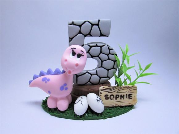 Vela Dinossauro Menina - Biscuit