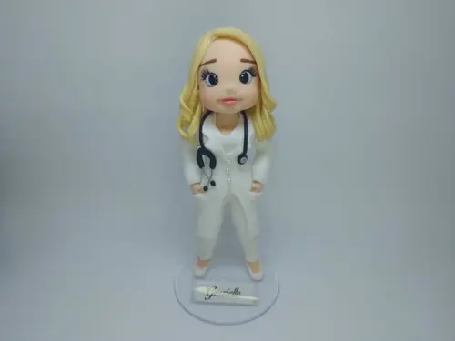 Bonequinha Personalizada em Biscuit - Enfermeira