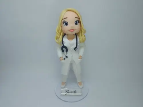 Bonequinha Personalizada em Biscuit - Enfermeira