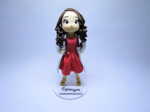 Bonequinha Personalizada em Biscuit - Enfermeira