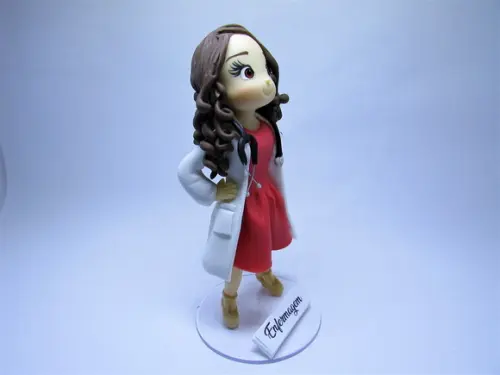Bonequinha Personalizada em Biscuit - Enfermeira