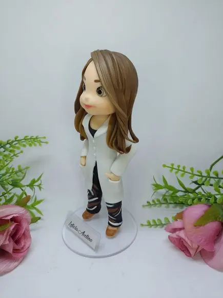 Bonequinha Personalizada em Biscuit - Médica