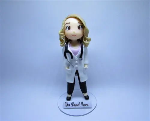 Bonequinha Personalizada em Biscuit - Médica