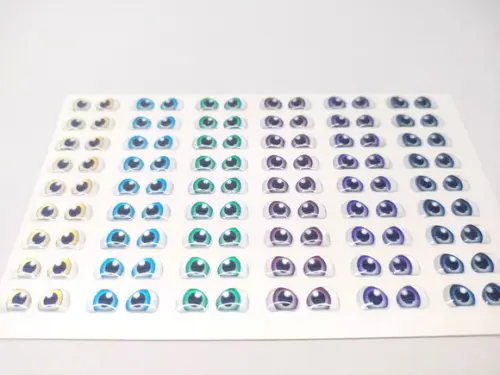 Olhos Adesivos Resinados - 104-08x06 - 6 Cores