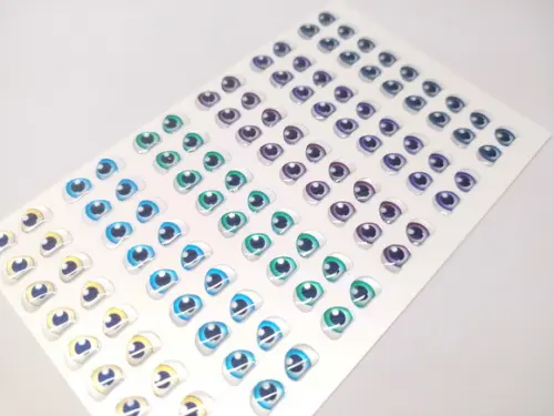 Olhos Adesivos Resinados - 104-08x06 - 6 Cores