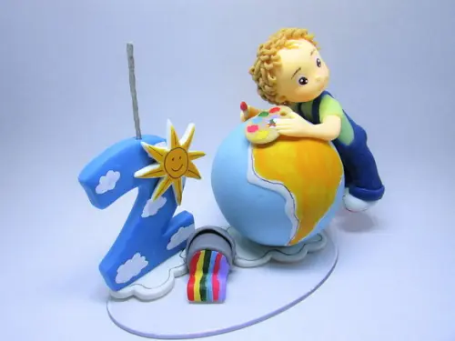 Topo de Bolo Aquarela - Biscuit