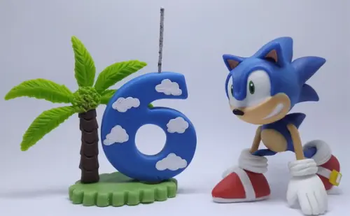 Topo de Bolo Sonic: Hora de Correr (biscuit)