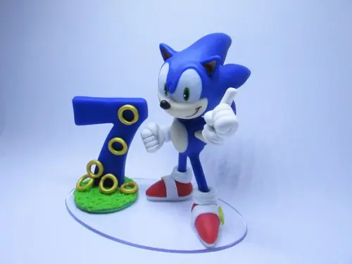 Topo de Bolo Sonic (biscuit)