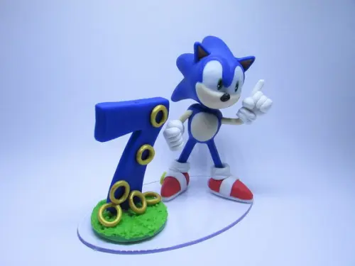 Topo de Bolo Sonic (biscuit)