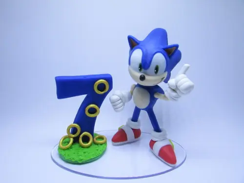 Topo de Bolo Sonic (biscuit)