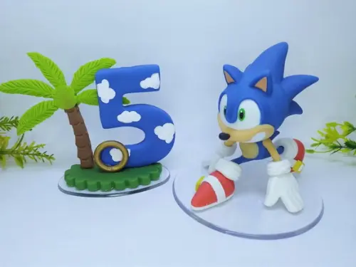 Topo de Bolo Sonic: Hora de Correr (biscuit)