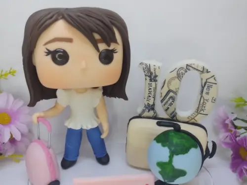 Topo de Bolo Viagem (biscuit Personalizado)