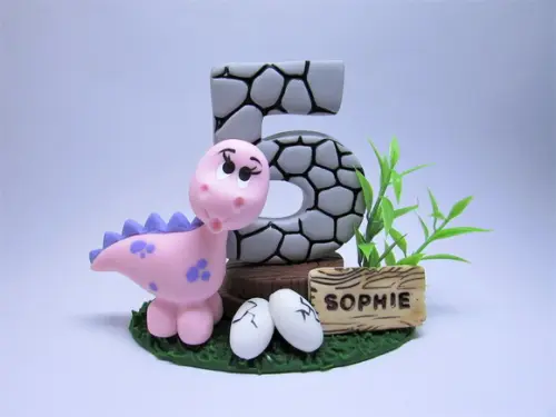 Vela Dinossauro Menina - Biscuit