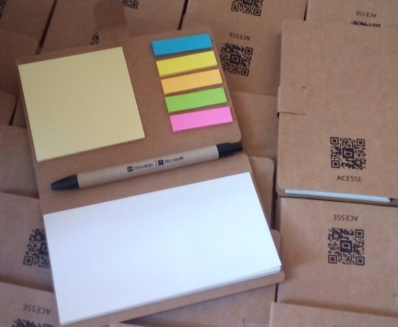 Bloco com Post It e Caneta Personalizado