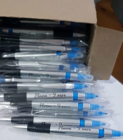 Caneta Plástica Marca Texto Personalizada