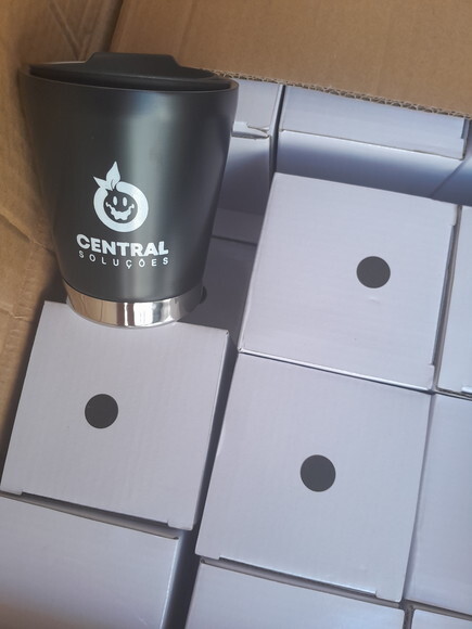 Copo Parede Dupla Inox 300ml Personalizado