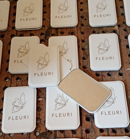 Espelho Couro Sintético Retangular de Bolso Personalizado