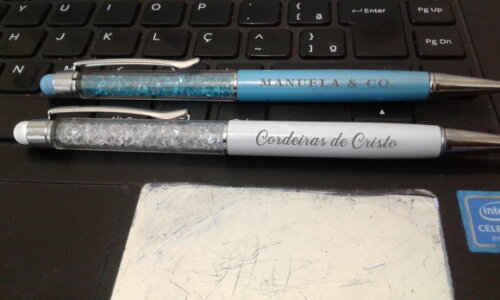 Canetas Com Cristais Personalizada