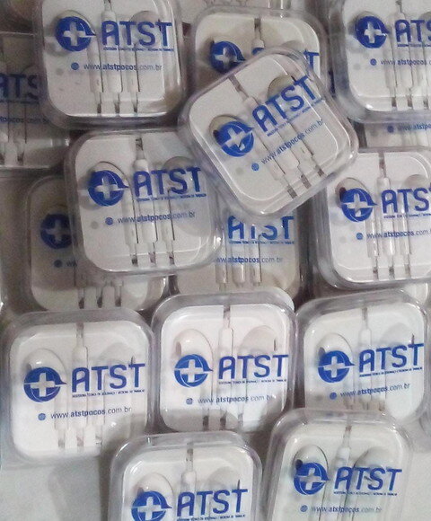 Fone de Ouvido Estéreo Personalizado com Adesivo