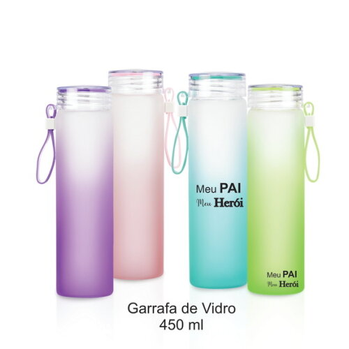 Garrafa de Vidro 450ml Personalizada