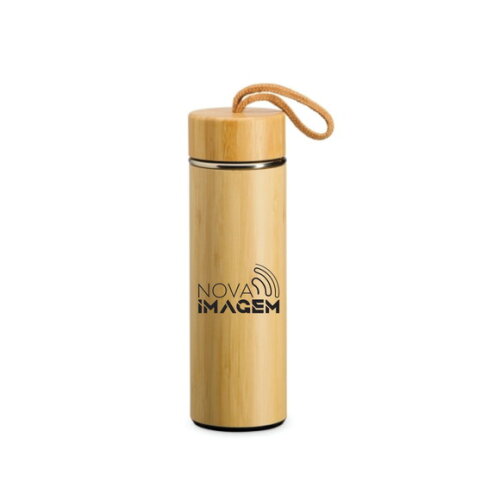 Garrafa Térmica Bambu 400ml com Infusor Personalizada