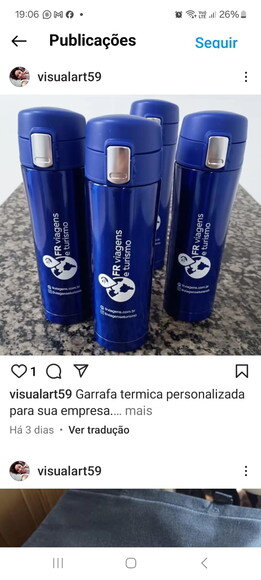 Garrafa Térmica Metal 450ml Personalizada