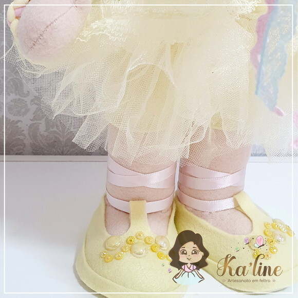 Bailarina - Circo Rosa Luxo - Bonecos em Feltro