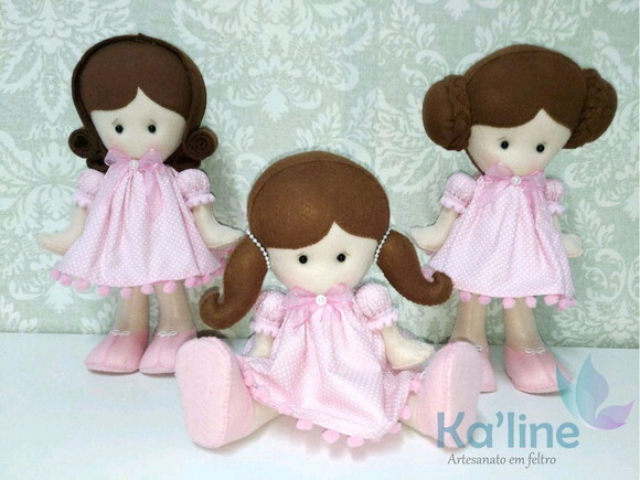 Bonecas Princesas 3D - Bonecos em Feltro - 1ª PEÇA.