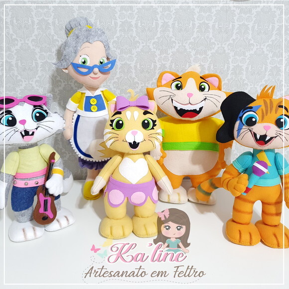 Kit 44 Gatos - Bonecos em Feltro