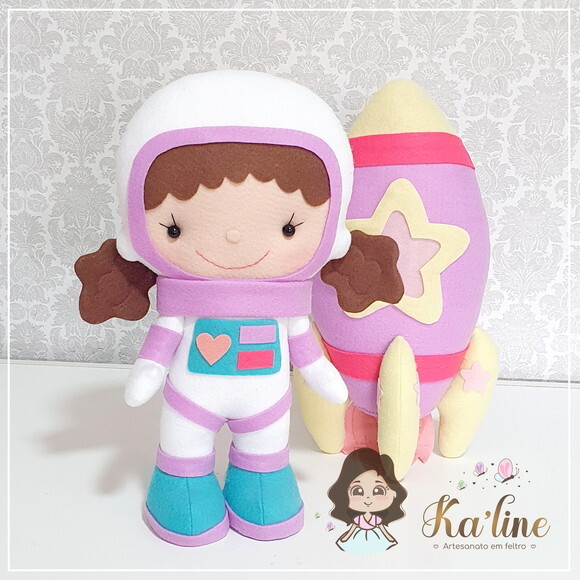 Kit Astronauta Menina - Bonecos em Feltro