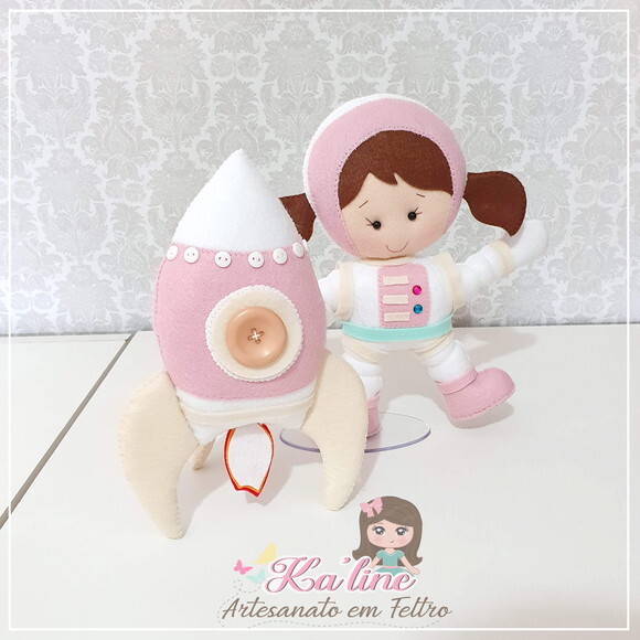 Kit Astronauta Menina - Bonecos em Feltro