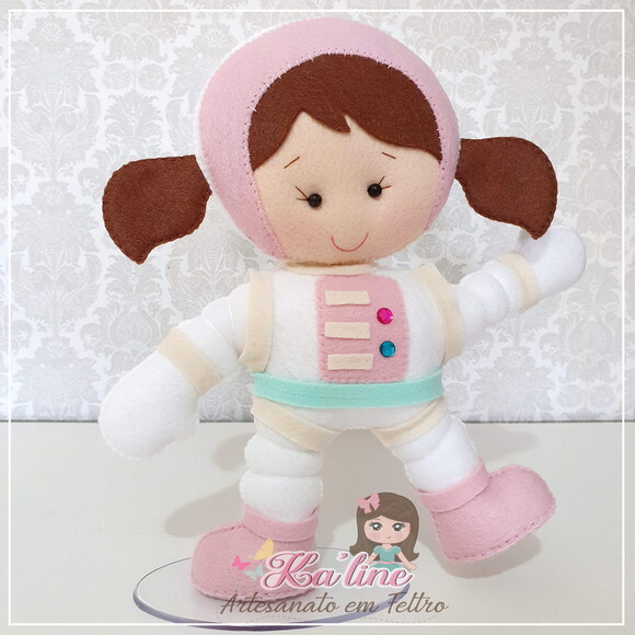 Kit Astronauta Menina - Bonecos em Feltro