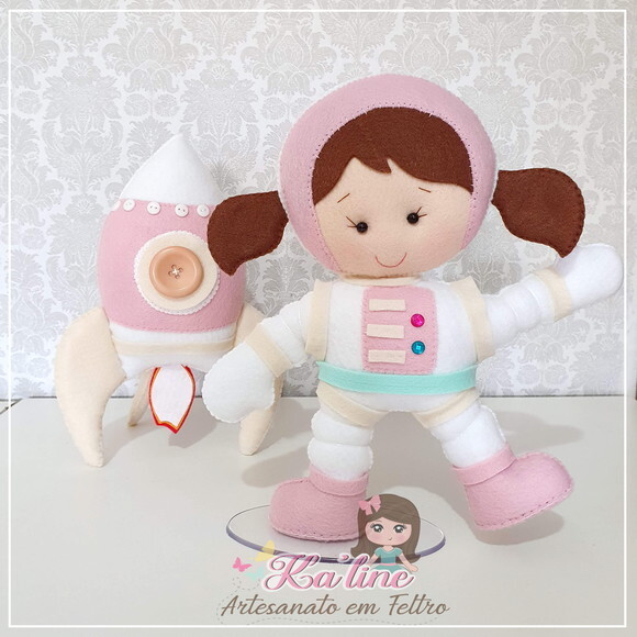 Kit Astronauta Menina - Bonecos em Feltro