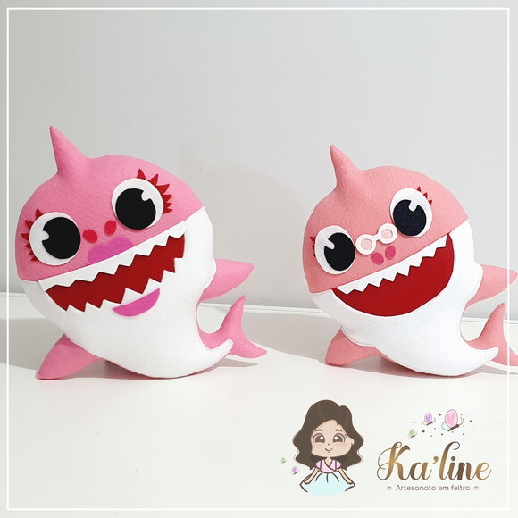 Kit Baby Shark - Bonecos em Feltro