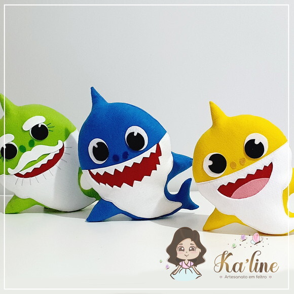 Kit Baby Shark - Bonecos em Feltro