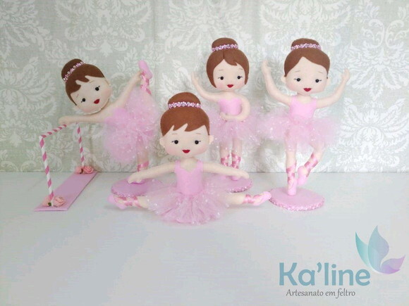 Kit Bailarinas - Bonecas em feltro