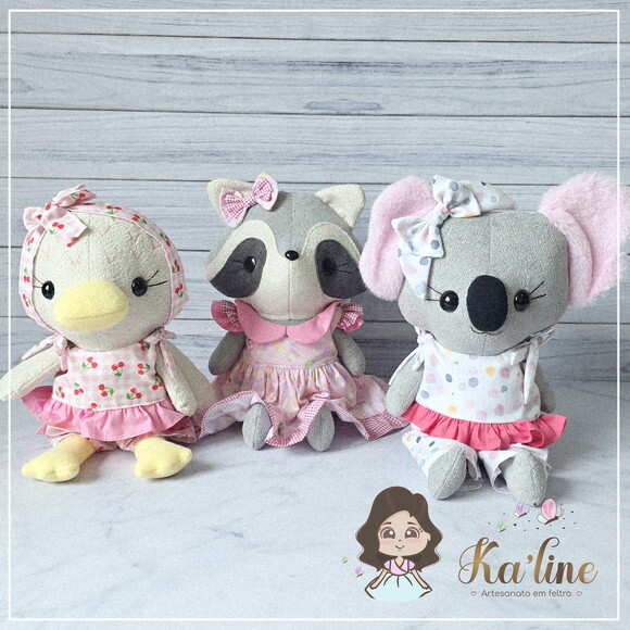 Kit Bichinhos - Bonecos em Tecido