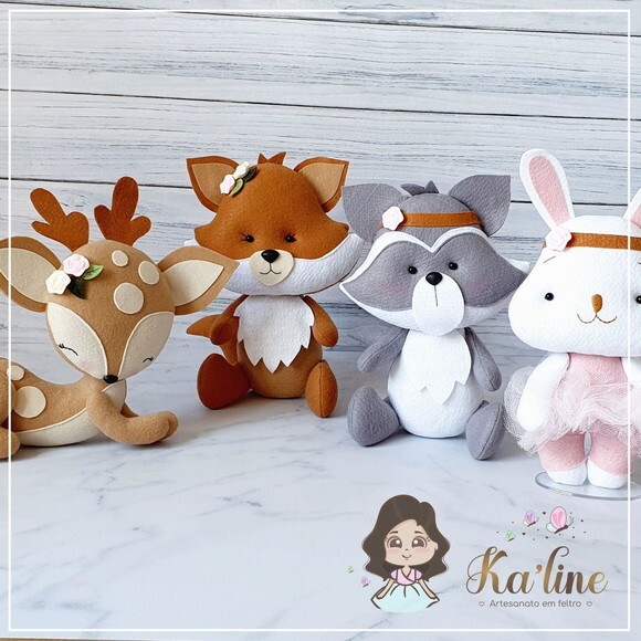 Kit Bichinhos da Floresta - Bonecos em Feltro