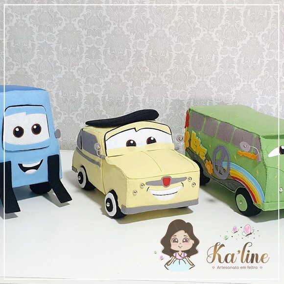 Kit Carros Disney - Bonecos em Feltro