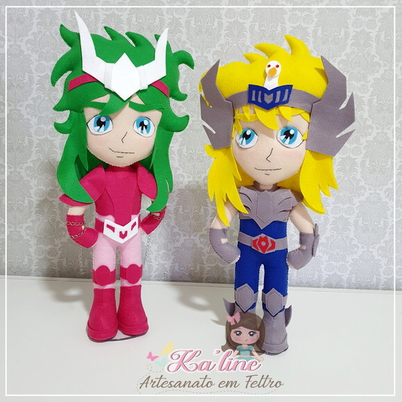 Kit Cavaleiros do Zodíaco - Bonecos em Feltro