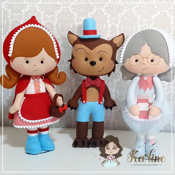 Kit Chapeuzinho Vermelho -Bonecos feltro
