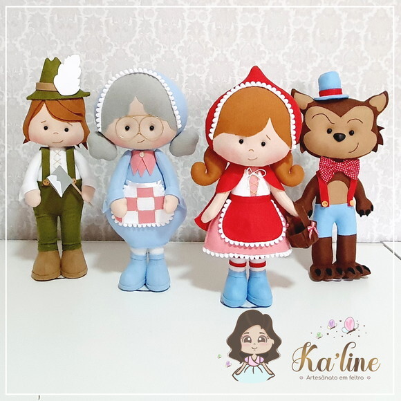 Kit Chapeuzinho Vermelho -Bonecos feltro