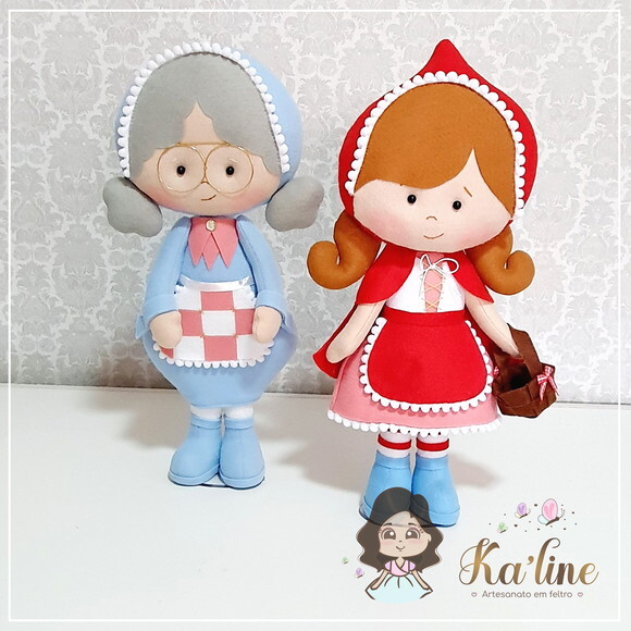 Kit Chapeuzinho Vermelho -Bonecos feltro
