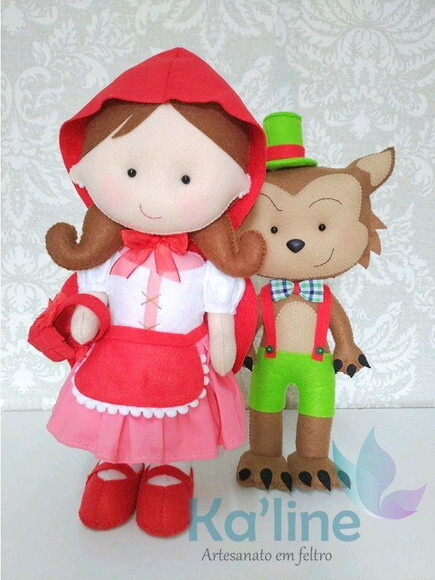 Kit Chapeuzinho Vermelho -Bonecos feltro