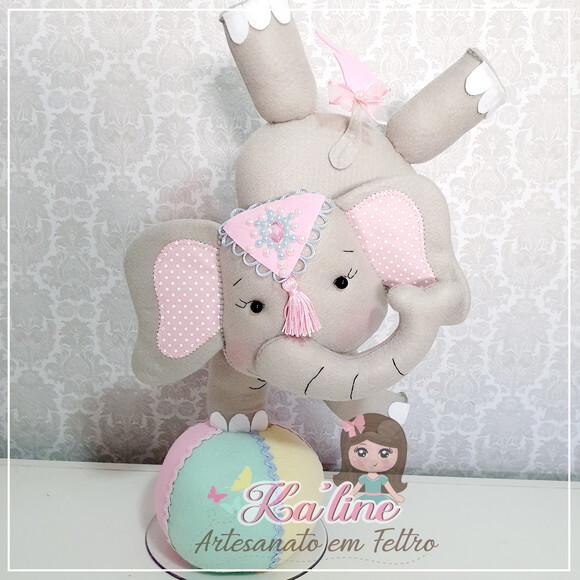 Kit Circo Rosa - Bonecos em Feltro