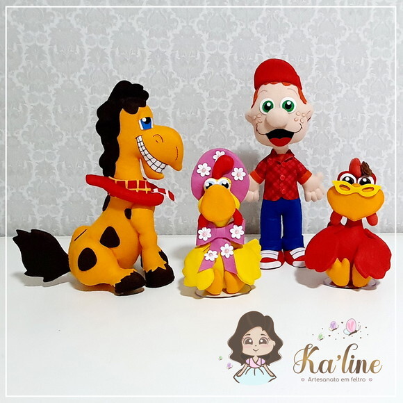 Kit Cocoricó - Bonecos em Feltro