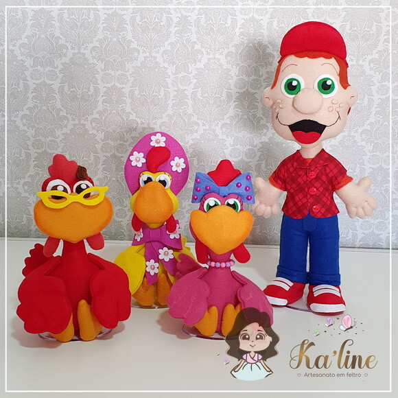 Kit Cocoricó - Bonecos em Feltro