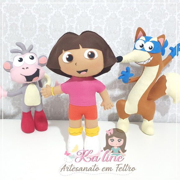 Kit Dora Aventureira - Bonecos em Feltro