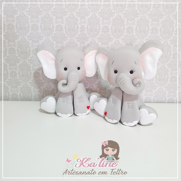 Kit Elefantinhos - Bonecos em Feltro