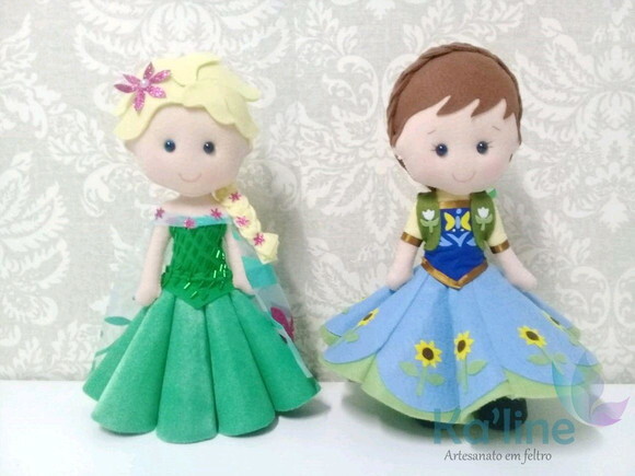Kit Frozen Fever - Bonecos em Feltro